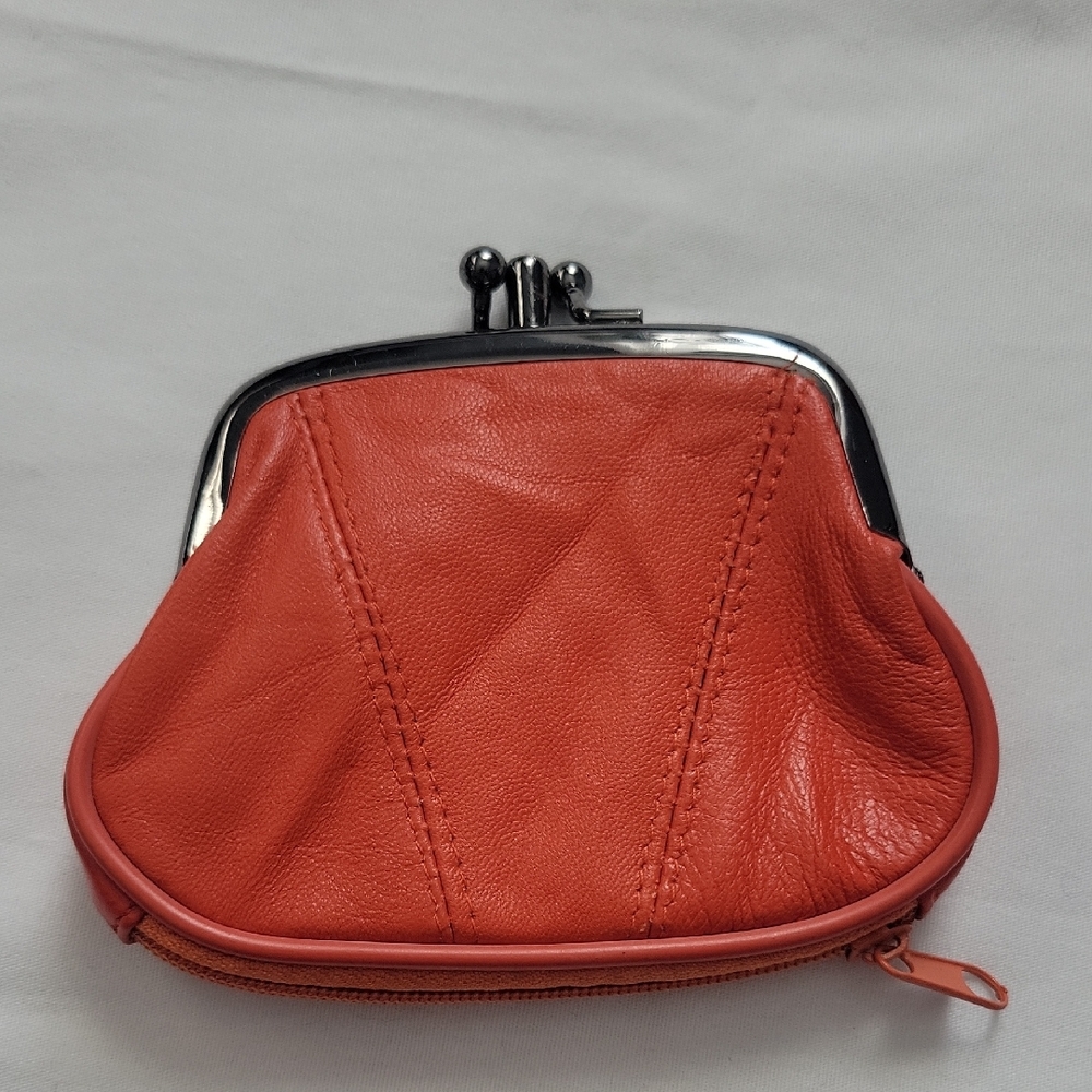 Orange Leather Women's Clutch